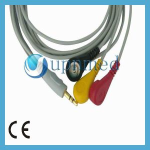 Quality Holter One piece 3-lead ECG Cable with leadwires for sale