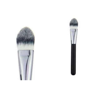 Eco Sliver Ferrule Cute Powder Foundation Brush With Long Wooden Handle