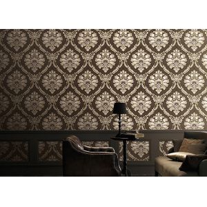 Classical 1.06m Home Decoration Wallpaper Korean Style With Damsk Pattern , Eco Friendly