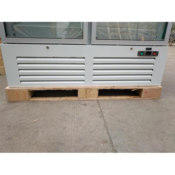 220V Voltage Upright Glass Door Freezer Digital Thermostat Air Cooling R290 Refrigerant