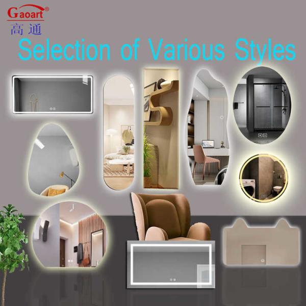 Rectangle Illuminated Bathroom Vanity Mirror With Screen Touch Switch And Waterproof LED Strip