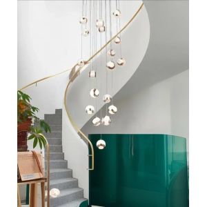 Villa Hotel Loft Staircase Hanging Light Fixture Design Modern Acrylic