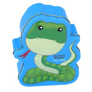 Snake Shape Tin Candy Container For Sweet , Chocolate and Food Packaging
