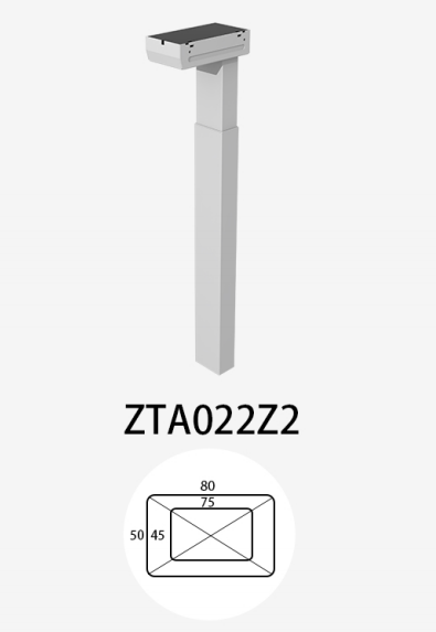 80*50mm Desk Lifting Column Standard Leg High Strength And Visually Appealing 500mm Stroke