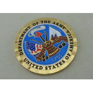 Brass Die Stamped Custom Military Coins Hard Enamel And Diamond