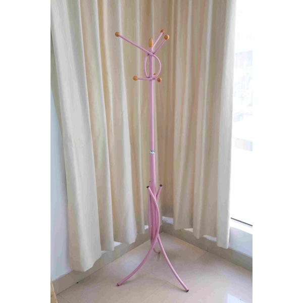 Buy Pink Metal Entryway Coat Rack With Umbrella Stand , 2.8kg Bedroom Jacket Hanger Stand at wholesale prices