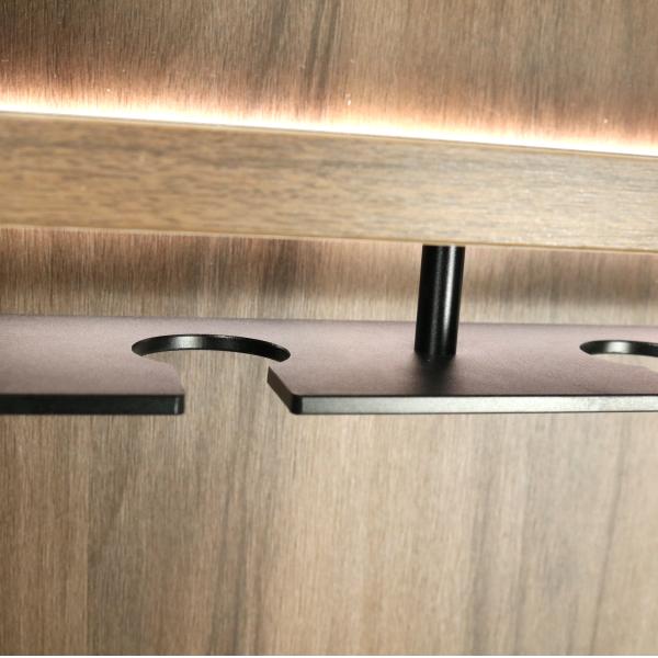 Italy Style Kitchen 600mm Width Walnut Aluminium Display Shelf