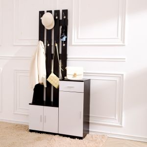 Convertible Height 187cm Multifunctional Shoe Rack Width 32cm With Drawers