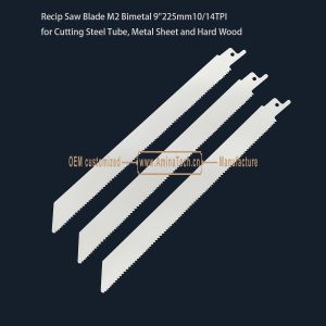 Recip Saw Blade M2 Bimetal 9" 225mm 10/14TPI ,Reciprocating,Reverse Teeth