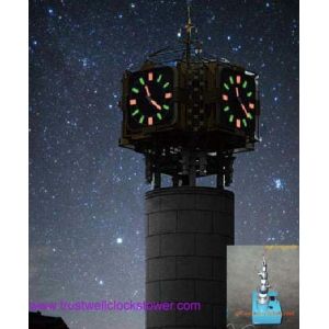 4 four sided clocks tower with backlit illumination led lights 1m 2m diameters -