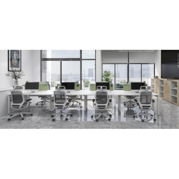 Staff Rolling Furniture Seating Computer White High Back Mesh Office Chairs 2