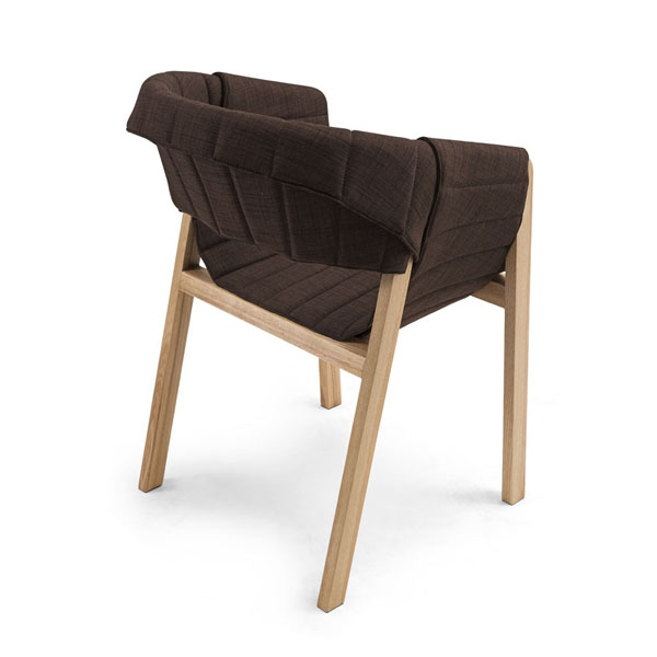 Leisure time Furniture used white ash solid wood legs with Brown Fabric cushion