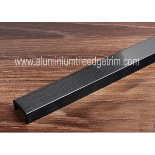 Brushed Stainless Steel Tile Trim , Stainless Steel Border Edge Tile Background Wall Decoration