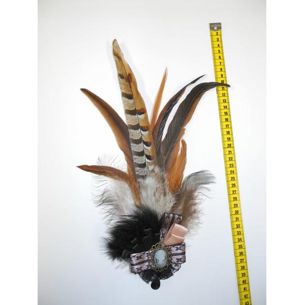 10x40cm Hat Decoration Feather Brooch Pin , Feather Hat Pin With Accessory