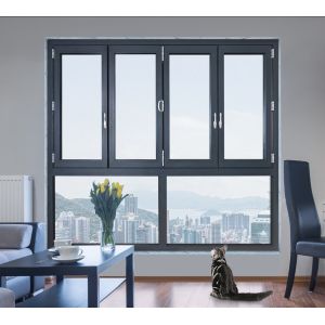 Tempered Glass Bifold Sliding Glass Doors Window Aluminum Alloy