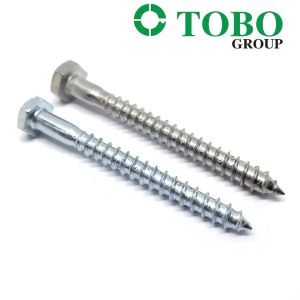 Hex Head Wood Screws Din571 And Inch Asme B18.6.1 Stainless Steel Hex Head Lag