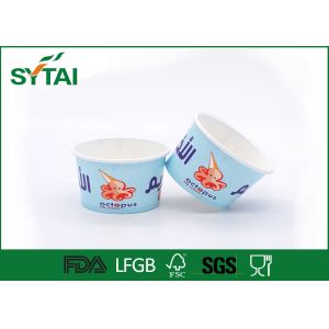 Disposable Thicken Small Paper Ice Cream Cups With Flexo Printing , 4 Oz