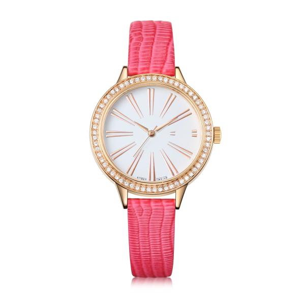 Buy Japan MIYOTA Leather Strap Quartz Watch Ladies Waterproof With Cech Stones at wholesale prices
