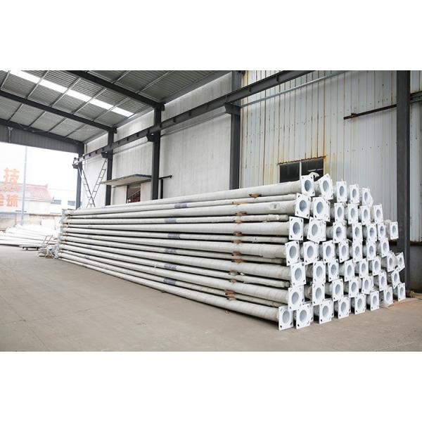 Outdoor Galvanized Street Lighting Pole with Single-side Bracket and Nickel