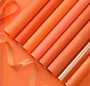 Orange Halloween flower wrapping paper