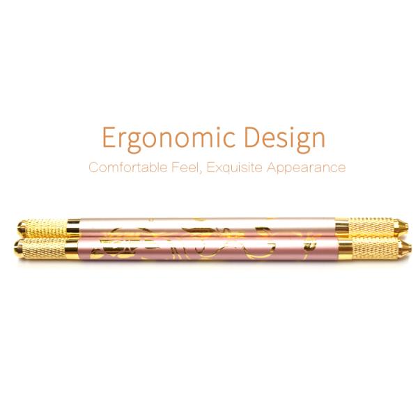 Golden Professional Microblading pen Double Head Manual Pen Eyebrow Tattoo Pen For Permanent Make Up Hand Tool
