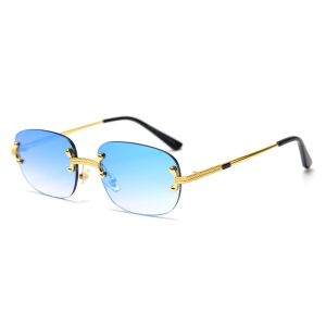 Metal Square Frameless Sunglasses UV400 Punk Personality Street Photography