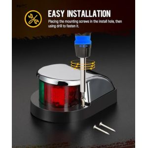 24 LED Red and Green Navigation Light for Pontoon Yacht Skiff Skeeter Front