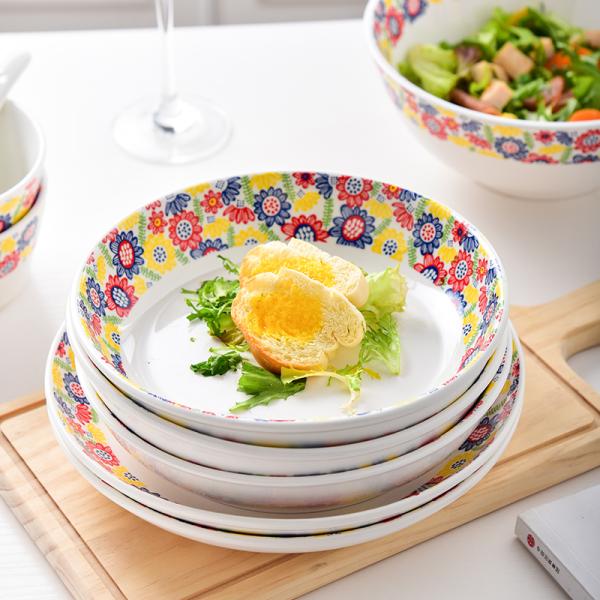Dinnerware Sets Floral Dinner Plate Ceramic Designed With Cartoon Style