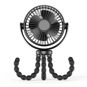 Mini Cooling Fan for Baby Portable 3 Rotary Vane Stroller Fan Clip-on USB