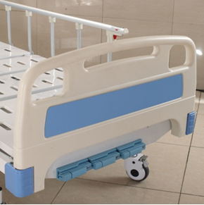 Integrated Manual ABS Adjustable Hospital Bed ICU Cot With IV Pole
