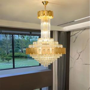 Golden Luxurious Elegant Grand Noble Sparkling Soft Lighting Design LED Crystal