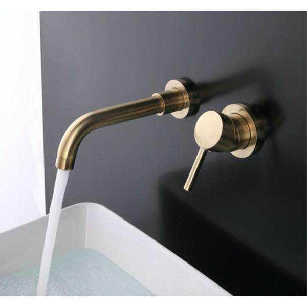Buy Modern Gold Brushed Stainless Steel Concealed Faucet Easy To Clean at wholesale prices