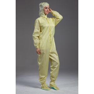 Food Processing Garment Resuable straight open zipper hooded coverall with socks