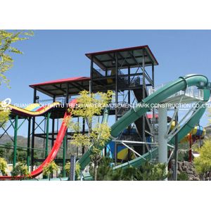 Adventure magic loop fiberglass water slides for outdoor water park games /
