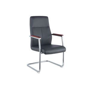 China Mid Back Black Leather 65cm Modern Leather Desk Chair on sale