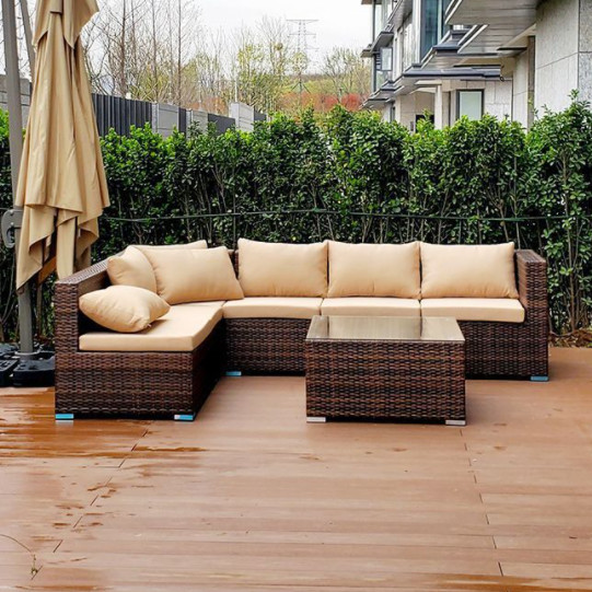 Rattan Lounge Sofa Set Outdoor Garden Patio Furniture Waterproof Sunproof Outdoor