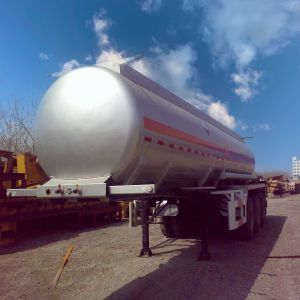 42000L 4 Compartments Super Single Tire Fuel Tank Truck Semi Trailer with Fuwa