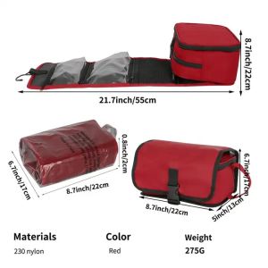 Zipper Closure 2l Hanging Travel Toiletry Bag For Women
