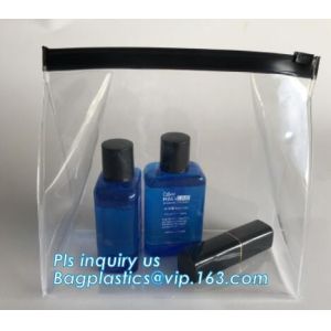 Cosmetic Packaging Customized Clear PVC Travel Slider Bag/Manufacture pvc