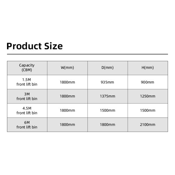 Front Load Trash Container for Commercial Use