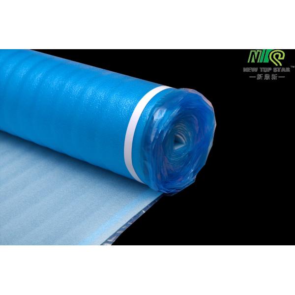 Vapor 3 In 1 Floor Underlayment , Laminate Flooring Blue Foam Underlayment With