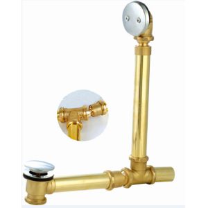T shape pop up bath tub drain, exposed bath waste