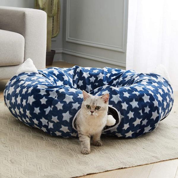 Buy Fun Cat Tunnel With Bed With Central Mat Dog Collapsible With Fun Ball For Pet Kittens Puppy at wholesale prices