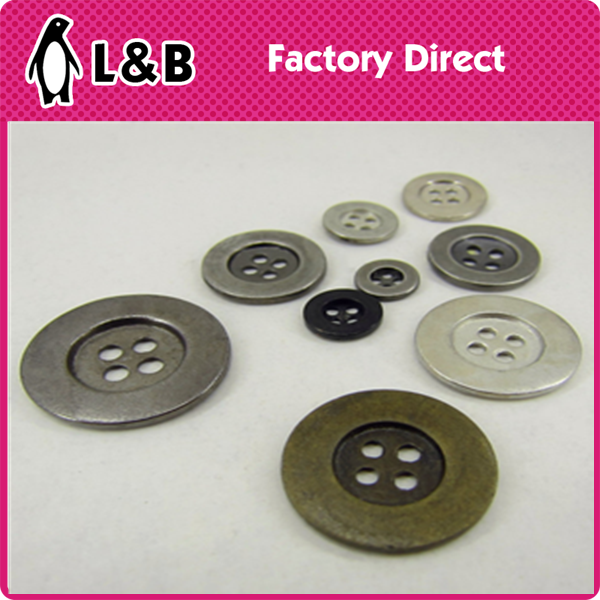 gold/silver..new fashion design colorful round 16/12mm big flatback antique bulk metal coat brass sewing metal buttons for sale