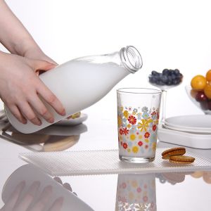 Personalised Glass Milk Bottle 16oz 500ml 1 Litre Logo Printing