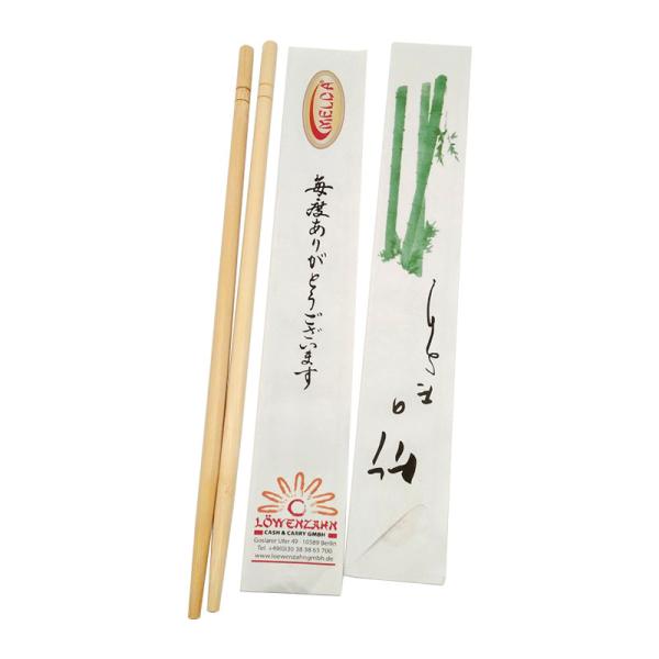Buy Logo Printed Restaurant Chinese Bamboo Chopsticks , Twins Wooden Chopsticks Compostable at wholesale prices