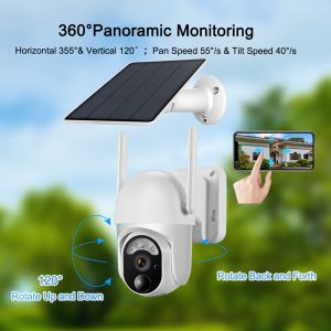 7800mAh Rechargeable Battery Security Camera 2.4Ghz WiFi Wire Free Security