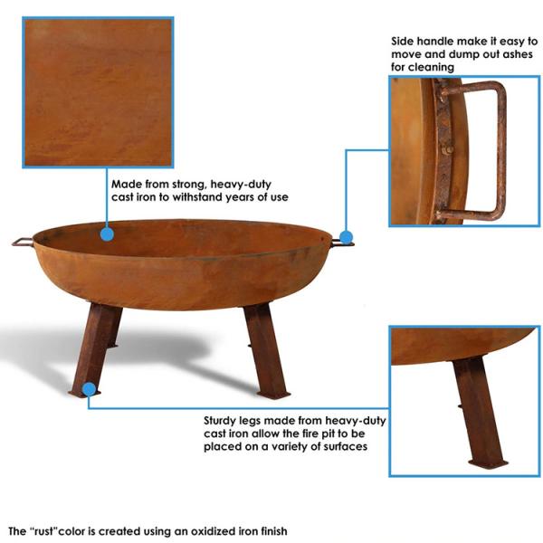 3mm thick wood burning fire pit outdoor Garden Decoration Corten Steel rust colour Fire Pit