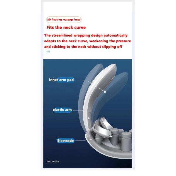 EMS Microcurrent Pulse Smart Electric Neck Massager Heating Therapy Muscle Stimulator