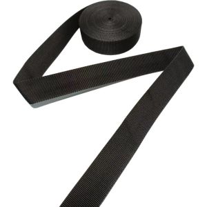 Black Plain Weave PP Webbing Polypropylene Thick Webbing For Backpack Diy Belt